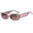 Fashion Beige Frame Gradually Blue Pink Film Pc Square Small Frame Sunglasses