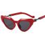 Fashion Red Frame Gray Film Pc Cat Eye Sunglasses