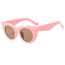 Fashion Leopard Print Framed Tea Slices Cat Eye Round Sunglasses