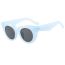 Fashion Pink Frame Tea Slices Cat Eye Round Sunglasses