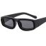 Fashion Black Frame Gray Film Pc Square Small Frame Sunglasses