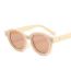 Fashion Leopard Print Framed Tea Slices Round Frame Rice Nail Sunglasses