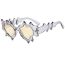 Fashion Rainbow Frame Transparent Sheet Pc Irregular Sunglasses