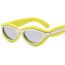 Fashion Yellow Frame White Mercury Pc Small Frame Sunglasses