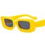Fashion Yellow Frame Gray Film Pc Square Small Frame Sunglasses