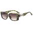 Fashion Leopard Print Frame With Tea Leaves Pc Square Blade Sunglasses