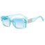 Fashion Gray Frame With White Frame Pc Square Blade Sunglasses