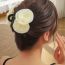 Fashion Khaki Chiffon Three-dimensional Flower Gripper