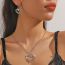 Fashion Golden Set Alloy Diamond Love Necklace And Earrings Set