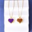 Fashion Purple Oil Dripping Love Photo Box Pendant Necklace