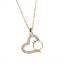 Fashion Silver Titanium Steel Necklace With Zirconium Love Pendant