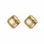 Fashion Silver (real Gold Plating Color Preservation Pleated Glossy Square Stud Earrings