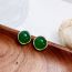 Fashion Natural Chrysoprase (real Gold Plating To Preserve Color) Round Chrysoprase Earrings