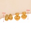 Fashion Gold Copper Inlaid Zircon Drop Love Pendant Earrings Set Of 4