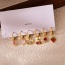 Fashion Gold Copper Inlaid Zircon Cartoon Oil Drop Pendant Earring Set Of 6 Pieces