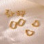 Fashion Gold Copper Love Star Earrings Set Of 6