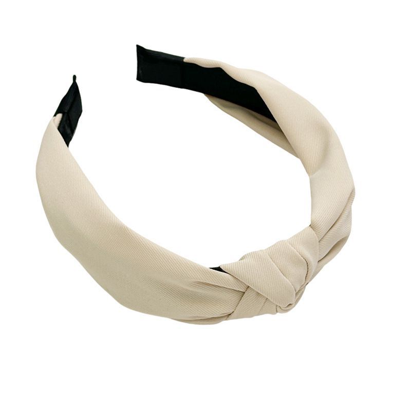 Fashion White Fabric Knotted Wide-brimmed Headband