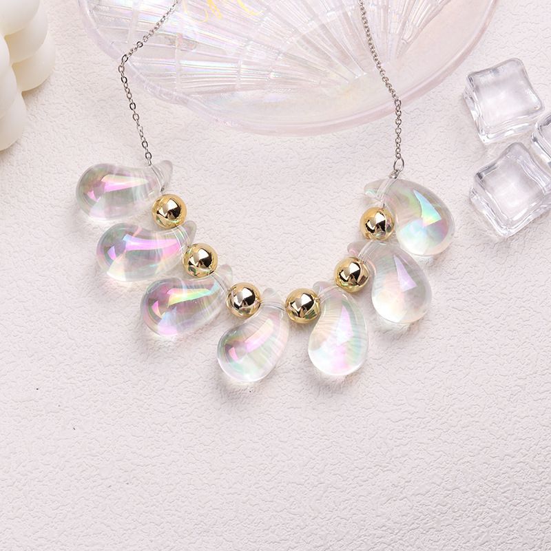 Fashion Symphony Water Drop Necklace Acrylic Colorful Water Drop Necklace