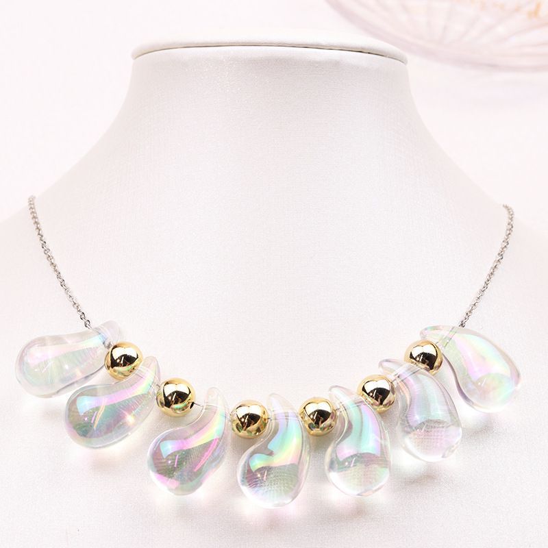 Fashion Symphony Water Drop Necklace Acrylic Colorful Water Drop Necklace