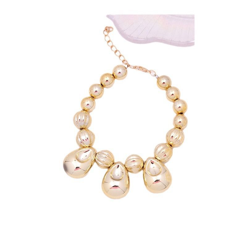 Fashion Big Round Bead Set Acrylic Ball Beads Drop Shape Necklace Bracelet Set