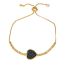 Fashion Black Gold-plated Copper Beaded Diamond Love Bracelet