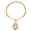 Fashion Turquoise Gold-plated Copper Pearl Beaded Oil Drop Love Bracelet