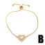 Fashion D Copper Gold-plated Diamond Claw Chain Love Bracelet