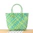 Fashion Blue (large Plastic Handle) Straw Woven Large Capacity Tote Bag