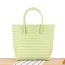 Fashion Orange (large Plastic Handle) Straw Woven Large Capacity Tote Bag