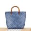 Fashion Gray (large Imitation Bamboo Handle) Straw Large Capacity Handbag
