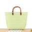 Fashion Green (large Imitation Bamboo Handle) Straw Large Capacity Handbag