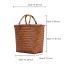 Fashion Blue (large Imitation Bamboo Handle) Straw Large Capacity Handbag