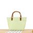 Fashion Green (small Imitation Bamboo Handle) Straw Large Capacity Handbag