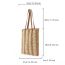 Fashion Rose Red Hollow Contrast Striped Straw Large Capacity Shoulder Bag