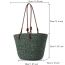 Fashion Green (large Size) Straw Large Capacity Shoulder Bag