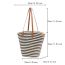 Fashion Beige Stripes Large Capacity Straw Bag Striped Shoulder Bag