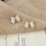 Fashion Gold-white (real Gold Plating) Copper Geometric Bow Stud Earrings