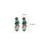 Fashion Ear Clip-green Alloy Diamond Geometric Ear Clip Earrings