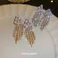 Fashion Gold Copper And Diamond Triangular Tassel Earrings