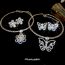 Fashion Collar-silver-flowers (set Of Two) Copper Diamond Flower Necklace And Earrings Set