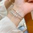 Fashion Bracelet - Silver Double Cat's Eye Open Bracelet