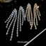Fashion Silver Copper Diamond Geometric Tassel Earrings