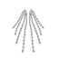 Fashion Silver Copper Diamond Geometric Tassel Earrings