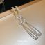 Fashion Gold-white Metal Diamond Tassel Bow Earrings