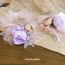 Fashion Gripper-pink-purple Mesh Flower Bow Pearl Clip