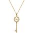 Fashion Gold Titanium Steel Diamond Key Necklace