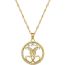 Fashion Gold Titanium Steel Diamond Butterfly Hollow Love Necklace