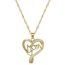 Fashion Gold Titanium Steel Diamond Love Mom Necklace