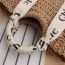 Fashion Large Camel + Letter Ribbon Letter Scarf Straw Handbag