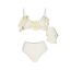 Fashion White Swimsuit Polyester Floral High-waisted Split Swimsuit Beach Skirt Set